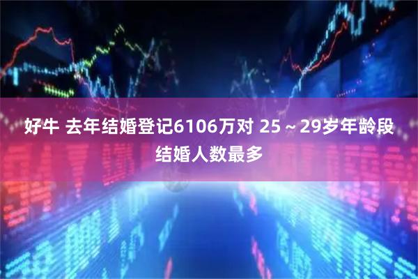 好牛 去年结婚登记6106万对 25～29岁年龄段结婚人数最多